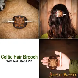 Épingle à cheveux en cuir avec nœuds celtiques - Celtic Webmerchant