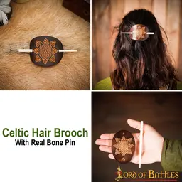 Leather hairpin with Celtic knots - Celtic Webmerchant