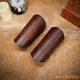 Leather bracers Mjolnir - Celtic Webmerchant