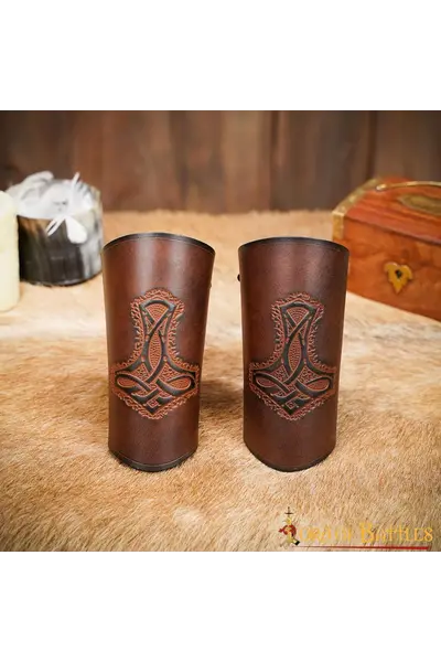 Leren bracers Mjolnir - Celtic Webmerchant