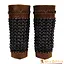 Monster Hunting Leather Bracers With Stitched Design And Blackened Chainmail - Celtic Webmerchant