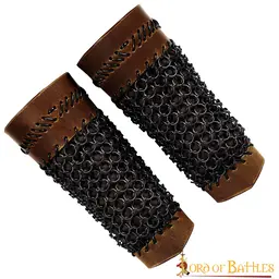 Brazales de cazador de monstruos de cuero con cota de malla - Celtic Webmerchant