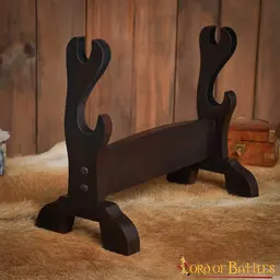 Wooden table stand for sword and axe - Celtic Webmerchant