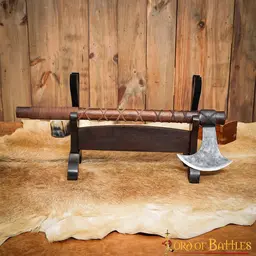 Wooden table stand for sword and axe - Celtic Webmerchant