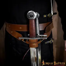 Belt with sword holder, brown - Celtic Webmerchant