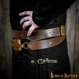 Belt with sword holder, brown - Celtic Webmerchant