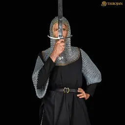 Capucha de malla galvanizada, borde de latón, anillos redondos no remachados - Celtic Webmerchant