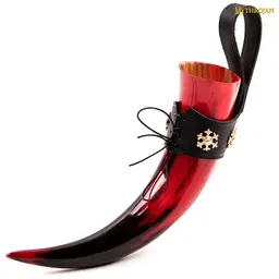 Devilish drinking horn with luxurious drinking horn holder - Celtic Webmerchant