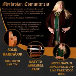 Soporte de espada de madera para tres espadas, soporte de mesa - Celtic Webmerchant