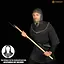 Black chainmail coif, brass edge, butted round rings - Celtic Webmerchant
