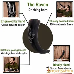 Drinking horn with raven - Celtic Webmerchant