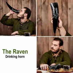 Drinking horn with raven - Celtic Webmerchant