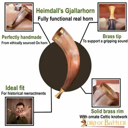 Viking signal horn with brass mouthpiece - Celtic Webmerchant