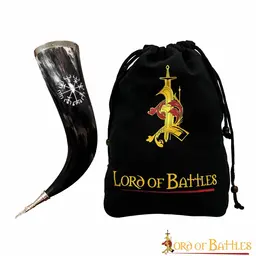Corne à boire avec vegvisir et garnitures en laiton - Celtic Webmerchant