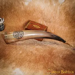 Pagan drinking horn with brass fittings - Celtic Webmerchant