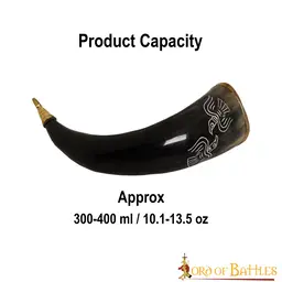 Engraved Odin drinking horn - Celtic Webmerchant