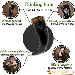 Corne à boire gravée Odin - Celtic Webmerchant