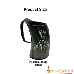 Wikingowski kubek rożany z młotem Thora - Celtic Webmerchant