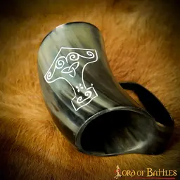 Vikingahornmugg med Thors hammare - Celtic Webmerchant