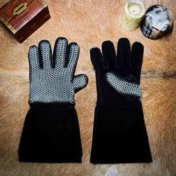 Chain mail gloves, unriveted round rings - Celtic Webmerchant