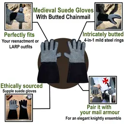 Chain mail gloves, unriveted round rings - Celtic Webmerchant