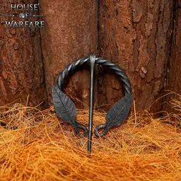 Fibula a ferro di cavallo intrecciata con motivo a foglia - Celtic Webmerchant