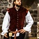 Leonardo Carbone Velvet doublet with metal buttons, red - Celtic Webmerchant