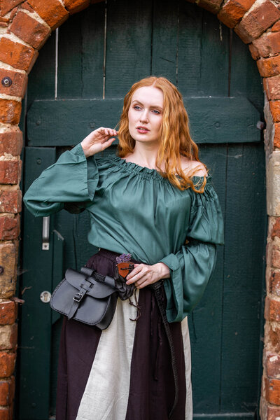 Renaissance blouse, green - Celtic Webmerchant