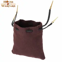 Medieval woolen pouch, brown - Celtic Webmerchant