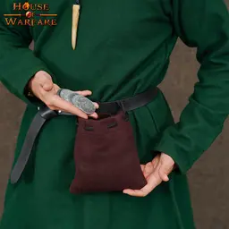 Bolsa de lana medieval, marrón - Celtic Webmerchant