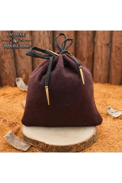 Medieval woolen pouch, brown - Celtic Webmerchant