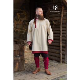 Rusvik Viking tunic Tobiasz, natural-burgundy - Celtic Webmerchant