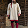 Burgschneider Rusvik Viking tunic Tobiasz, natural-burgundy - Celtic Webmerchant