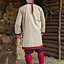 Rusvik Viking tunic Tobiasz, natural-burgundy - Celtic Webmerchant