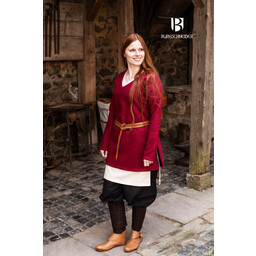 Tunic shield-maiden Hyria wool, red - Celtic Webmerchant