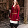 Burgschneider Tunic shield-maiden Hyria wool, red - Celtic Webmerchant