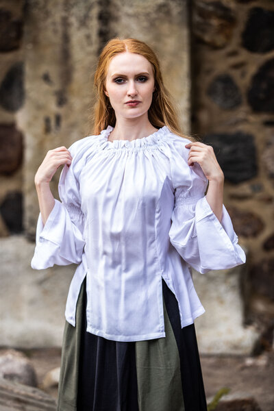 Blouse Renaissance, blanc - Celtic Webmerchant