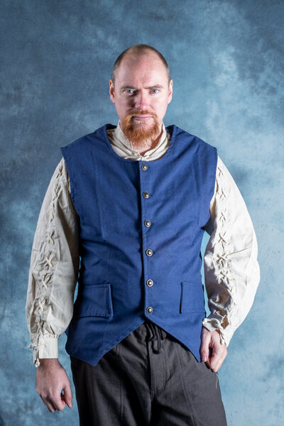Pirate Vest Fletcher, niebieski - Celtic Webmerchant