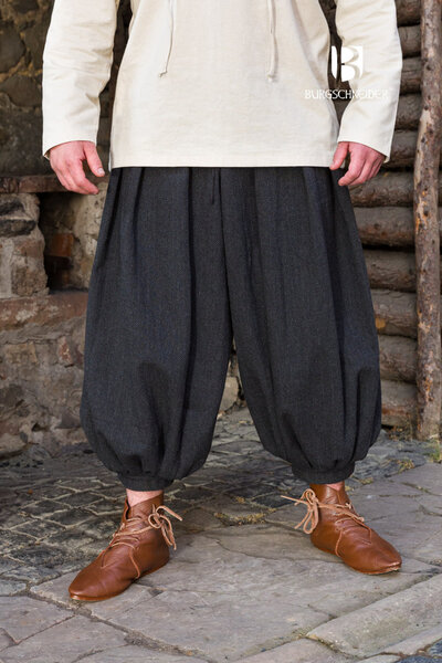 Rusvik Viking trousers Borys, herringbone pattern, black/grey - Celtic Webmerchant