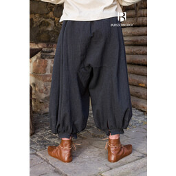 Rusvik Pantalón vikingo Borys, diseño de espiga, negro/gris - Celtic Webmerchant