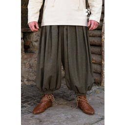 Rusvik Viking trousers Borys, herringbone pattern, olive/grey - Celtic Webmerchant