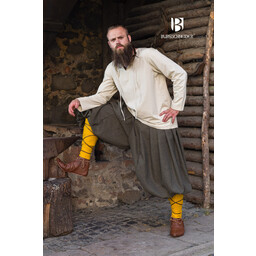 Rusvik Viking trousers Borys, herringbone pattern, olive/grey - Celtic Webmerchant