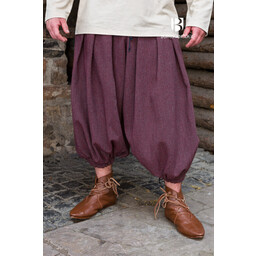 Rusvik Pantalón vikingo Borys, diseño de espiga, burdeos/gris - Celtic Webmerchant