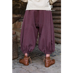 Rusvik Pantalón vikingo Borys, diseño de espiga, burdeos/gris - Celtic Webmerchant