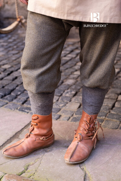 Pantaloni vichinghi motivo a spina di pesce Ivar, grigio oliva - Celtic Webmerchant