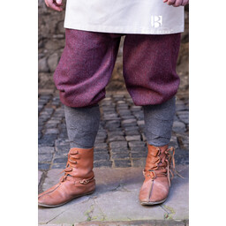 Viking trousers herringbone motif Ivar, burgundy-grey - Celtic Webmerchant