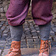 Burgschneider Pantalon Viking à motif à chevrons Ivar, gris bordeaux - Celtic Webmerchant