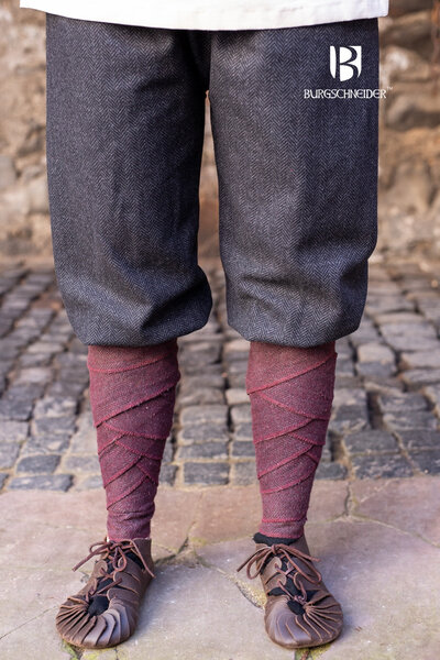 Viking trousers herringbone motif Tilda, black-grey - Celtic Webmerchant