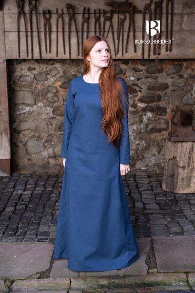 Medeltida klänning Freya (djupblå) - Celtic Webmerchant