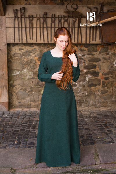 Suknia średniowieczna Freya (leśna zieleń) - Celtic Webmerchant